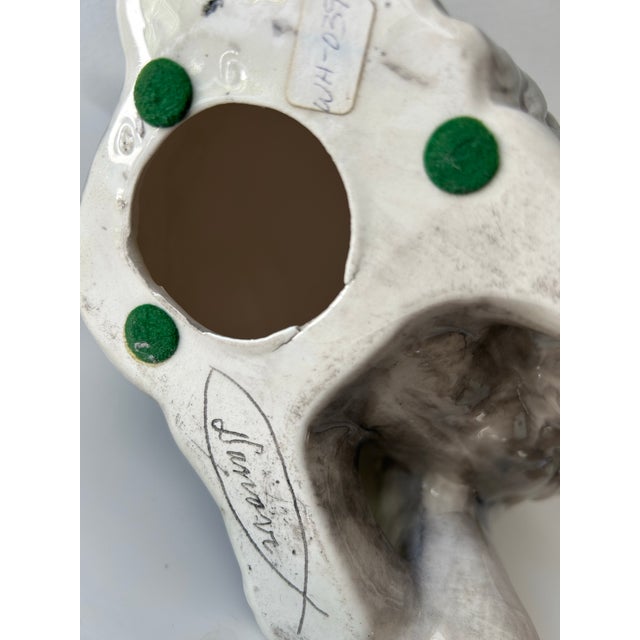 Vintage Mid Century Ceramic Gray Schnauzer Statue For Sale - Image 11 of 11