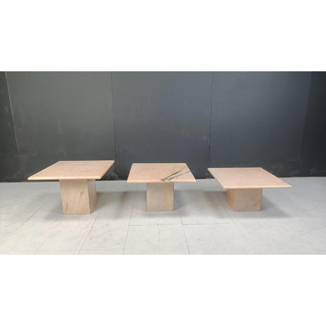 Vintage Marble Nesting Tables, 1970s, Set of 3 For Sale - Image 3 of 11