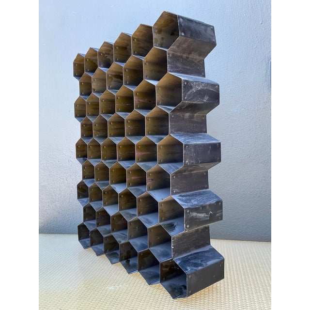 Metal Vintage Abstract Honeycomb Sculpture For Sale - Image 7 of 12