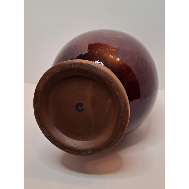 Antique 19th C Chinese Sang De Boeuf Oxblood Flambe Hu Vase - Dragon Handles For Sale - Image 12 of 13