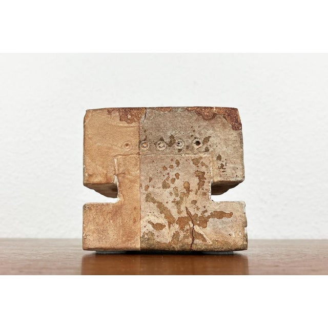 Klaus Lehmann, Postmodern Brutalist German Studio Pottery Cube Art Sculpture No. 337 81, 1981, Ceramic, in Very Good...