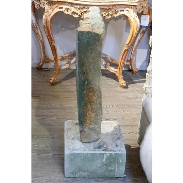 Green 20th Century Abstract Modernist Stone Sculpture of Three Faces in Profile For Sale - Image 8 of 10