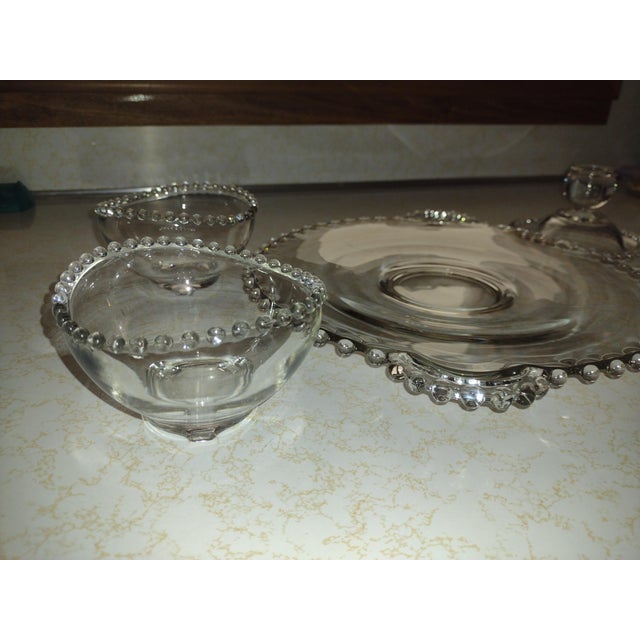 Mid Century 5 Piece Set With Platter, Bowls and Candlesticks For Sale - Image 14 of 17