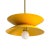 Metal Modern Handcrafted Brass and Mustard Yellow Metal Pendant Light Fixture For Sale - Image 7 of 8
