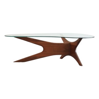 Adrian Pearsall for Craft Associates Asymmetric Walnut Coffee Table, C. 1950s For Sale