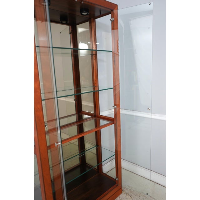 Stickley Stickley Cherry Tall Glass Door Curio Display Cabinet For Sale - Image 4 of 16
