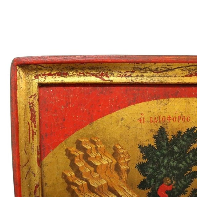 Early 20th Century Hand Painted & Gilt Icon of Jesus Entering Jerusalem the Bearer of Palms For Sale - Image 6 of 6