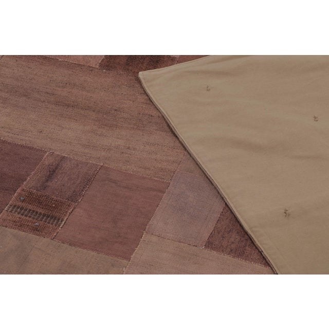 Beige Vintage Turkish Rug With Geometric Patchwork Composition - Rug & Kilim For Sale - Image 8 of 10