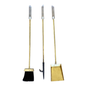 Vintage Brass & Lucite Fireplace Tool Set