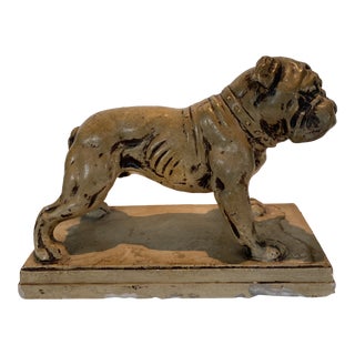 Ceramic Bulldog Statue or Bookend Made in Japan For Sale