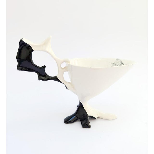 Vintage Model C73 Ceramic Teacup and Saucer by Antonia Campi for Laveno, 1950s, Set of 2 For Sale - Image 6 of 15