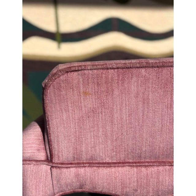 Hollywood Regency Pink Velvet Accent Chair Pair For Sale - Image 10 of 11