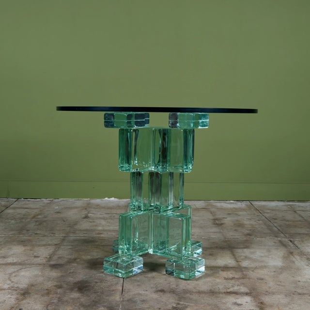 Glass Postmodern Glass Bistro Table For Sale - Image 7 of 17