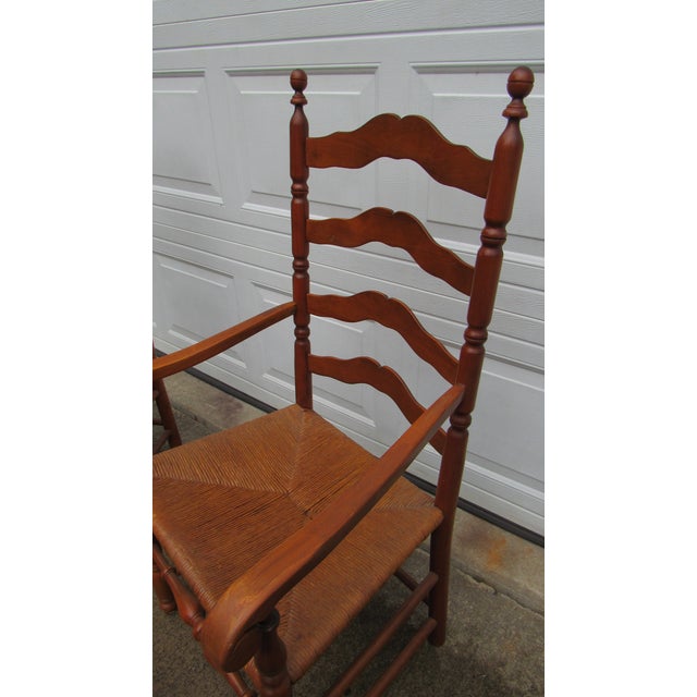 Vintage Rush Ladderback Kitchen Dining Room Chairs For Sale - Image 10 of 10