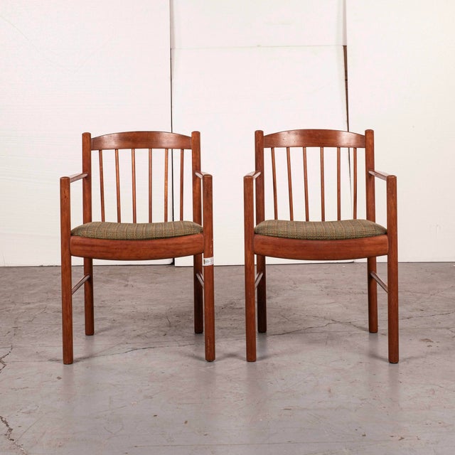 1960s Set 6 Danish Modern Teak Armchairs, Denmark, Circa 1960s For Sale - Image 5 of 7