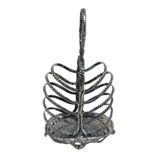 Fancy Antique English Victorian Sheffield Silverplate Toast Rack For Sale