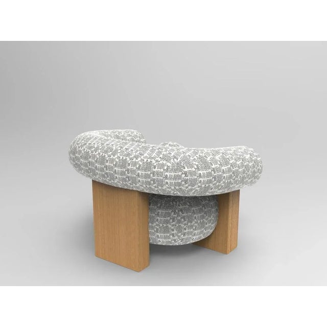 Cassette of the Armchair in Coymbetra Blue and Oak by Alter Ego for Collector For Sale - Image 4 of 6