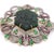Victorian Antique Victorian Carved Jade, Emerald, Ruby, Diamond Gold Pendant or Brooch For Sale - Image 3 of 6