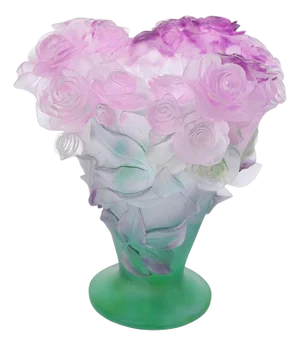 Rose Passion Vase by Daum. France, 1990's.