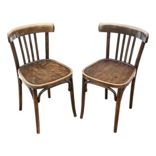 Antique Bentwood Bistro Dining Chairs from Thonet, Yugoslavia, 1960s, Set of 2 For Sale