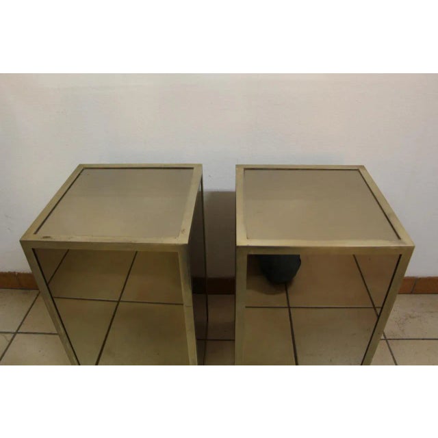 Mid-Century Glass and Nickel-Plated Brass Side Tables, 1950s, Set of 2 For Sale - Image 7 of 9