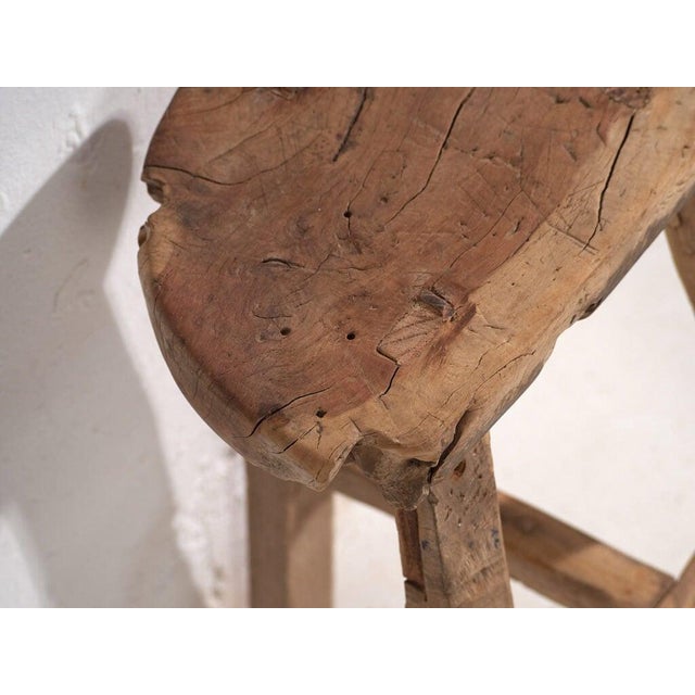 Antique Wooden Stool, 1900s For Sale - Image 4 of 6