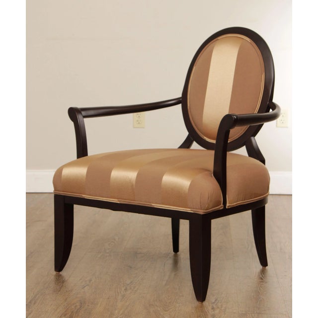 High Quality Vintage Oversized Mahogany Wood Frame Lounge Arm Chair with Custom Upholstery