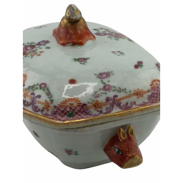 Mid 18th Century Chinese Export-Style Famille Rose Covered Butter Dish, Qianlong Style For Sale - Image 10 of 10