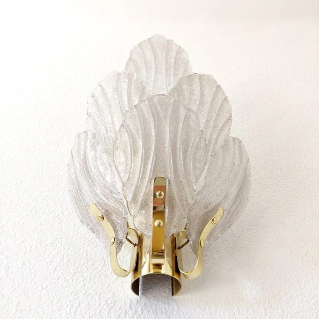 Brass & Murano Sconce, 1960s For Sale - Image 9 of 10
