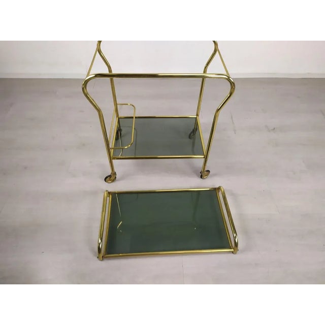 Vintage Gold Brass Bar Cart, 1960s For Sale - Image 12 of 17