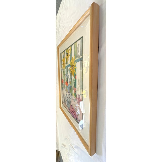 Original Signed and Framed Watercolor Painting 'Afternoon Cabernet' by Lorraine Schellinger C1990's For Sale - Image 14 of 15