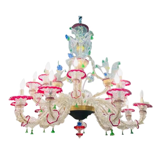 Monumental Elaborate Murano Chandelier For Sale