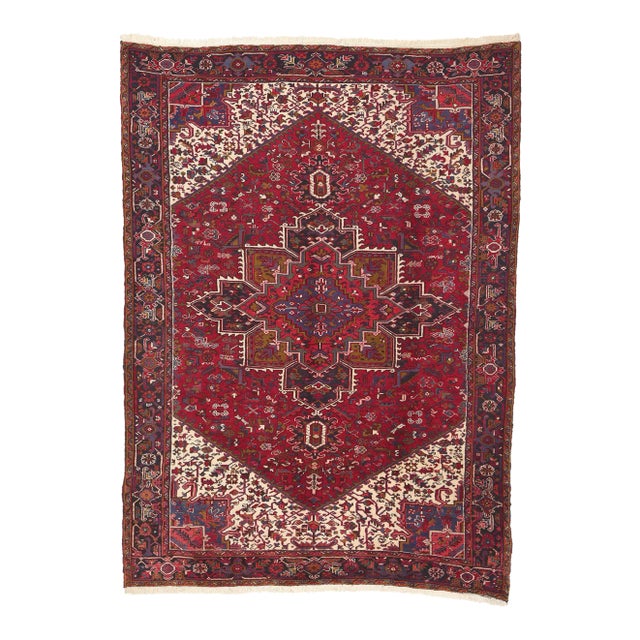 Mid 20th Century Vintage Persian Heriz Rug - 08'10 x 12'01 For Sale