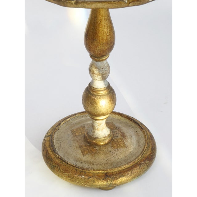 Wood Small Florentine Hollywood Regency Round Gilt Wood Table, Italy, 1960s For Sale - Image 7 of 10