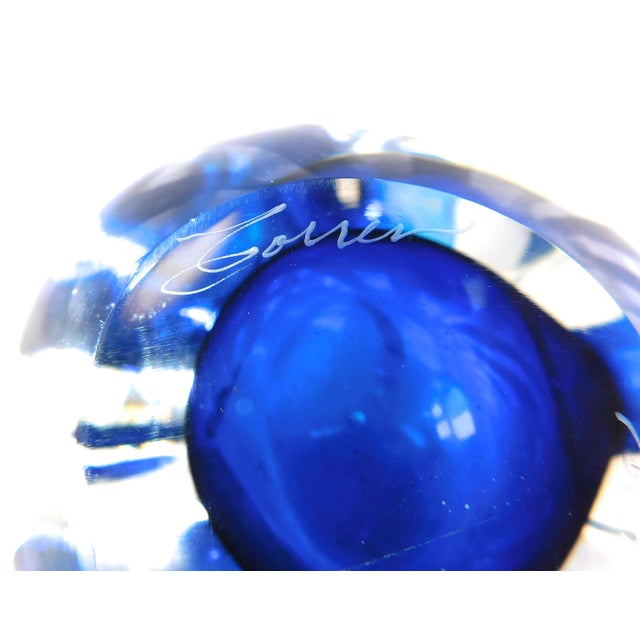 Blue 1970s Goran Ward Kosta Boda Limited Edition Signed Numbered Perfume Bottle For Sale - Image 8 of 8