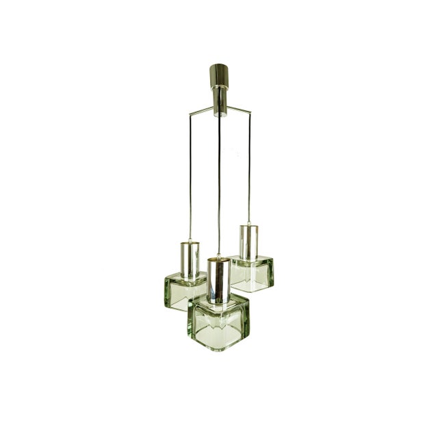 Metal Smoked Glass & Chrome Plated Metal 3-Lights Pendant by F. Poli for Seguso,1960s For Sale - Image 7 of 13
