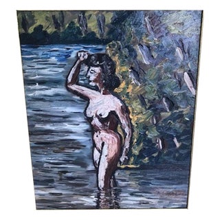 Auguste Chabaud, Nude woman in the river, Oil on Canvas For Sale