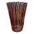 Vintage Gio Ponti for Venini Red and Green "A Cane" Glass Vase Murano Italy c.2002 For Sale