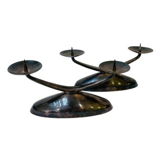 Art Deco Silver-Plated Candleholders by WMF for Ikora, 1950s, Set of 2 For Sale