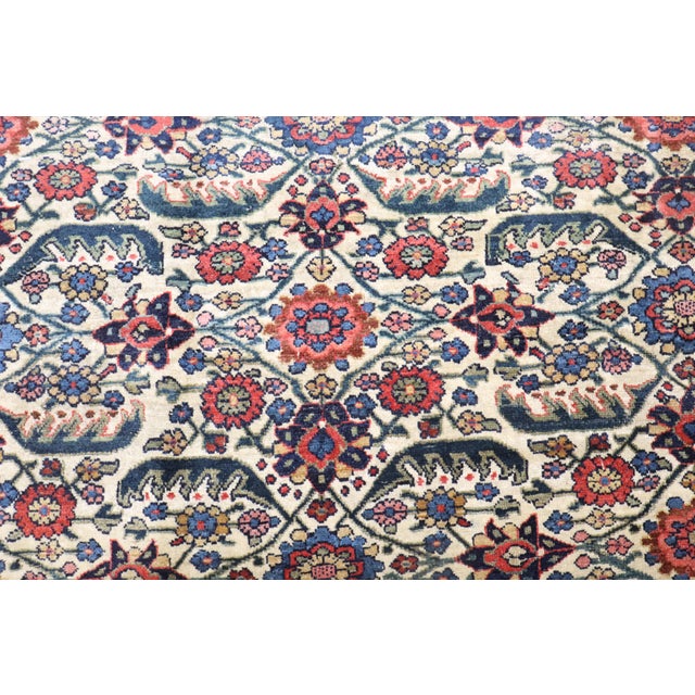 Ivory Antique Zabihi Collection Ivory Field Persian Bidjar Gallery Rug - 5'9" x 11' For Sale - Image 8 of 12