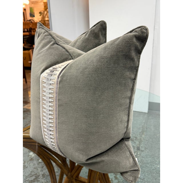 Traditional Anthem San Francisco Jefferson Tape Pillows, Pair For Sale - Image 3 of 12