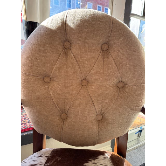 Brown K&k Interiors Cow Hide Chair For Sale - Image 8 of 8