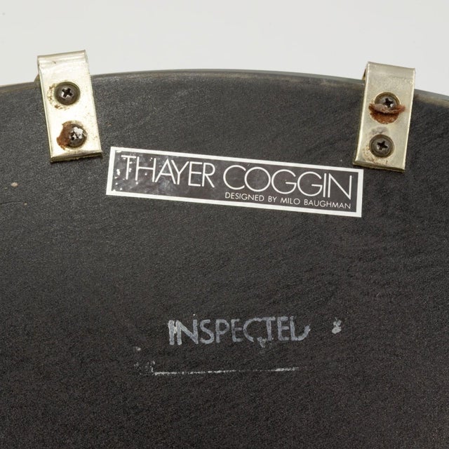 Late 20th Century Milo Baughman for Thayer Coggin Round Gold Accent Hanging Mirror For Sale - Image 5 of 5