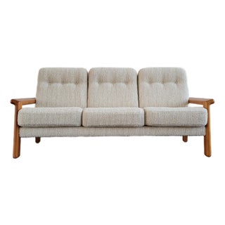 1990s Danish Modern Teak Sofa by KSL in New Bouclé For Sale