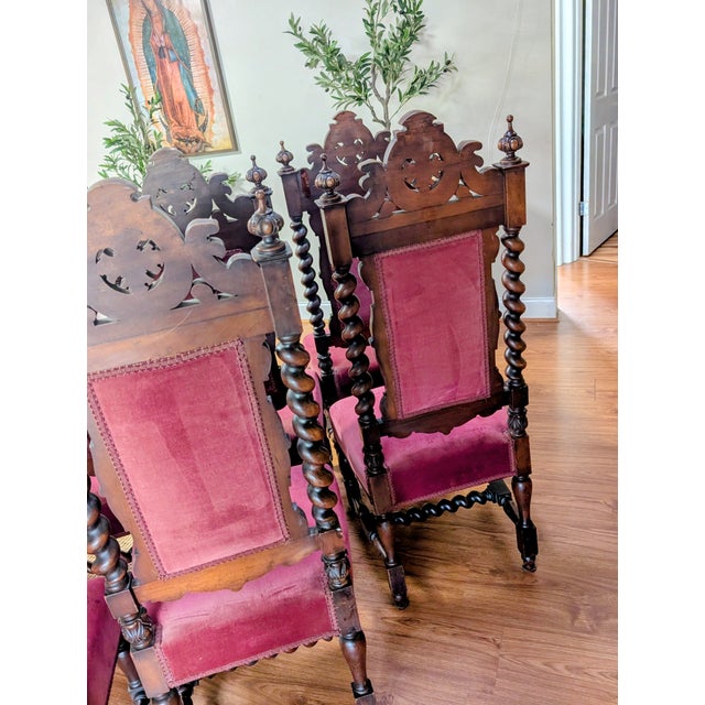 Set of 6 Renaissance 19th Century Carved Dining Chairs For Sale - Image 9 of 12