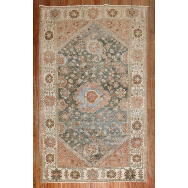 Zabihi Collection Persian Malayer Accent Rug For Sale - Image 9 of 10