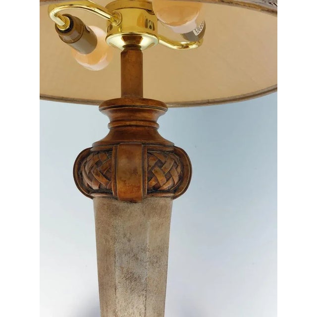 Vintage Stone and Brass Table Lamp by Fine Art Lamps, Hialeah, USA For Sale - Image 6 of 11