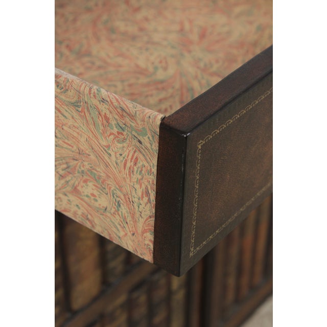 Maitland Smith Leather Wrapped Book Spline Console Cabinet For Sale In Philadelphia - Image 6 of 18