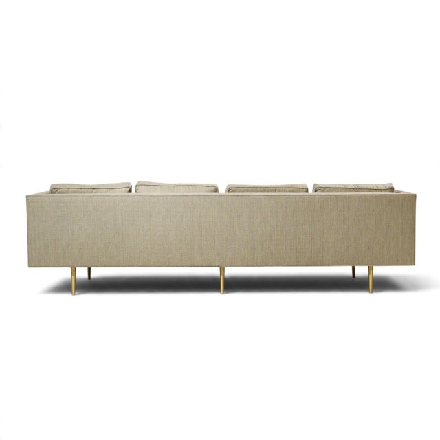 Edward Wormley for Dunbar Model 4907 Mid Century Brass Leg Sofa For Sale In Chicago - Image 6 of 9
