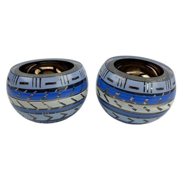 Monica Backstrom for Kosta Boda Tonga Line Tea Glass Bowls- A Pair For Sale - Image 9 of 9